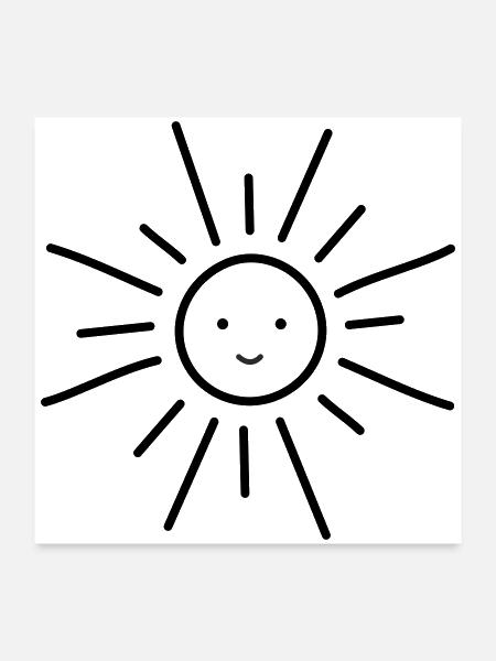 bright, smiling sun - Poster 24x24 - white - Front