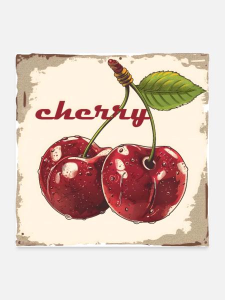 Cherry tshirt - Poster 24x24 - white - Front