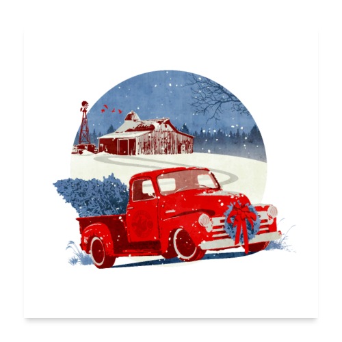 Old Red Truck - Poster 24x24