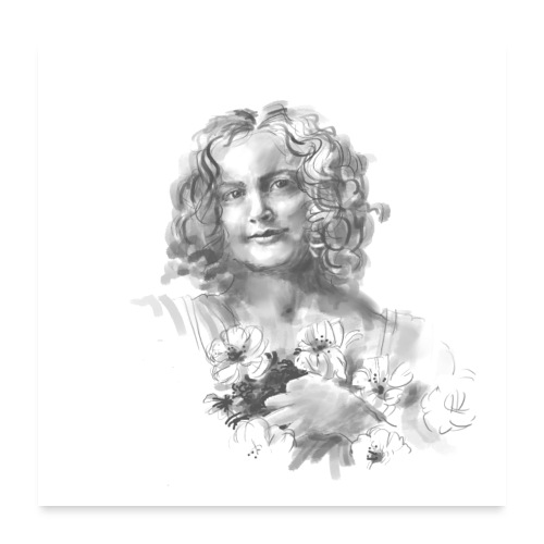 Flower Girl (White Bkgrd) - Poster 24x24