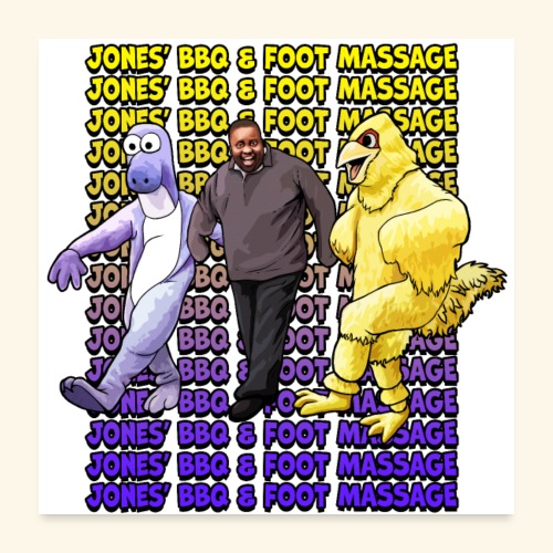 Jones BBQ Dancing Text Wall - Poster 24x24