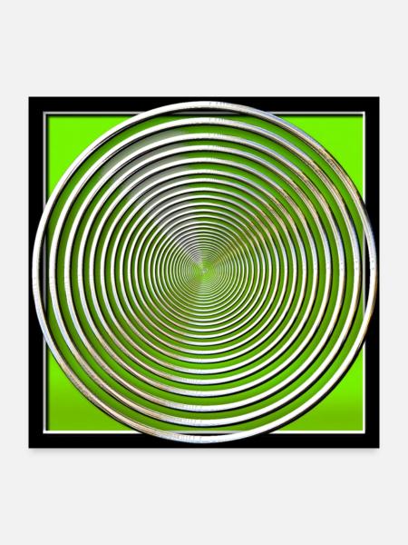 Framed Concentric Circles Series of Color #107 - Poster 24x24 - white - Front