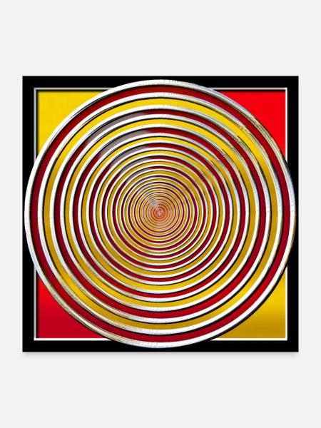 Framed Concentric Circles Series of Color #108 - Poster 24x24 - white - Front