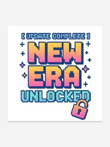 New Era Unlocked Pixel Boost - Poster 24x24 - white