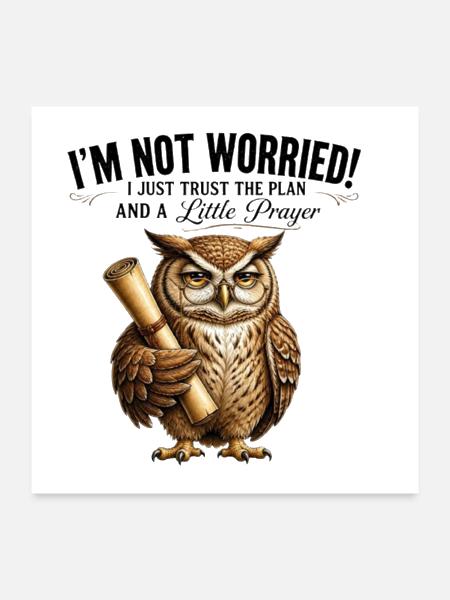 Wise Owl Ledger Charm - Poster 24x24 - white - Front
