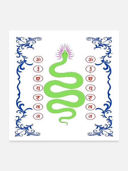 Luminous Serpent and Om Orbs - Poster 24x24 - white - Front