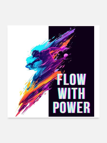 Flow with Power – Abstract Motion Art - Poster 24x24 - white - Front