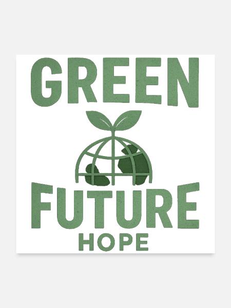 Eco-Friendly Green Future Design - Poster 24x24 - white - Front