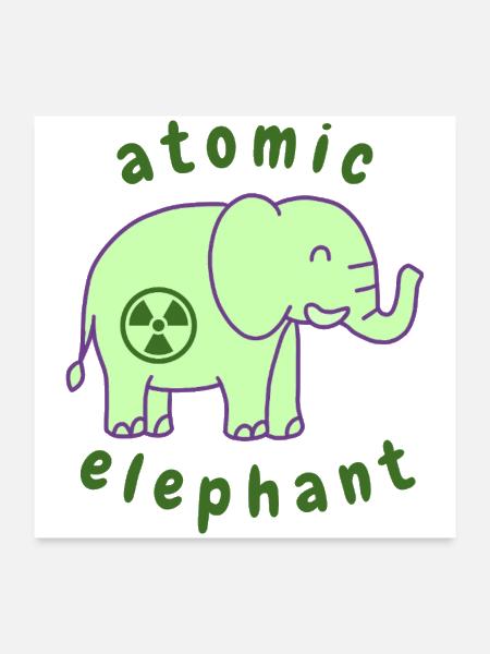 Green elephant - Poster 24x24 - white - Front