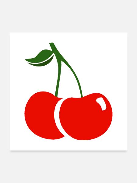 Red cherries - Poster 24x24 - white - Front