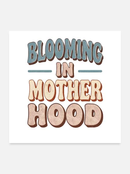 Blooming Motherhood Checkered Mama Gift Version 2 - Poster 24x24 - white - Front