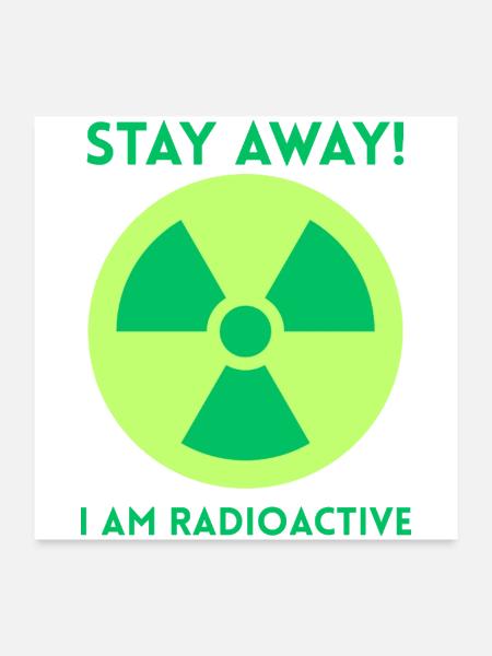 Radioactive symbol in green color - Poster 24x24 - white - Front