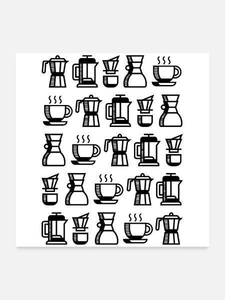 Coffee Variations - Poster 24x24 - white - Front