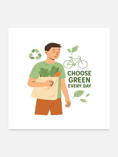 Choose Green Daily Eco Statement - Poster 24x24 - white - Front