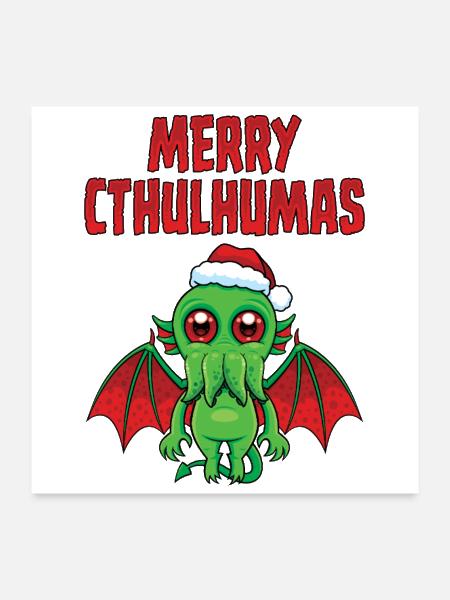 Merry Cthulhumas Seasons Greetings - Poster 24x24 - white