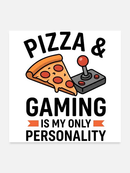Pizza Arcade Pixel Joy - Poster 24x24 - white - Front