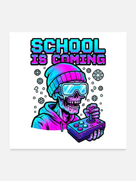 School Is Coming Profile Snow Goggles Cyber Zombie - Poster 24x24 - white - Front