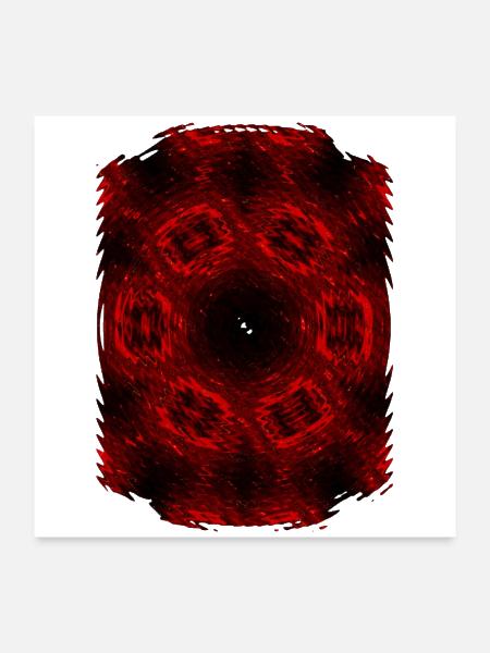 Crimson Vortex Ripple - Poster 24x24 - white - Front