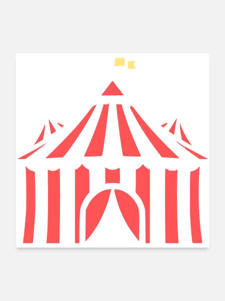 Circus Tent Flat Design Event - Poster 24x24 - white - Front