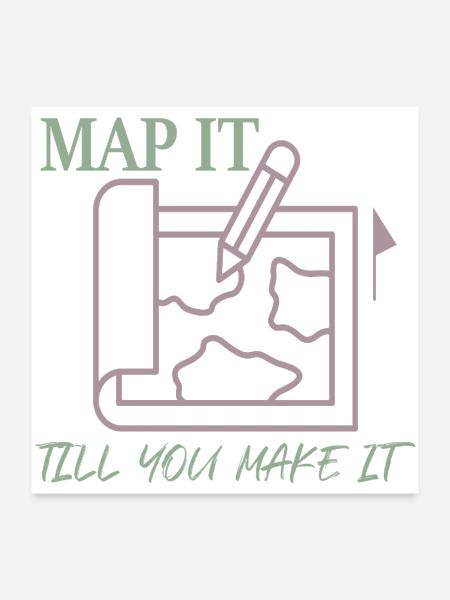 Geospatial Surveyor MAP IT TILL YOU - Poster 24x24 - white - Front