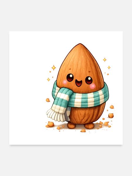 Cozy Nut with Scarf - Poster 24x24 - white