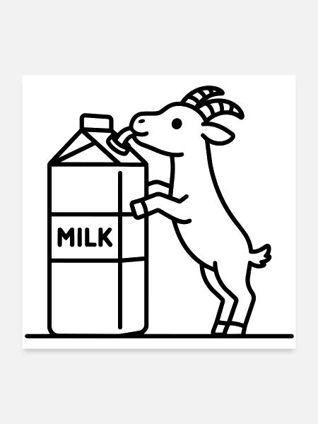 goat drinks milk - Poster 24x24 - white - Front