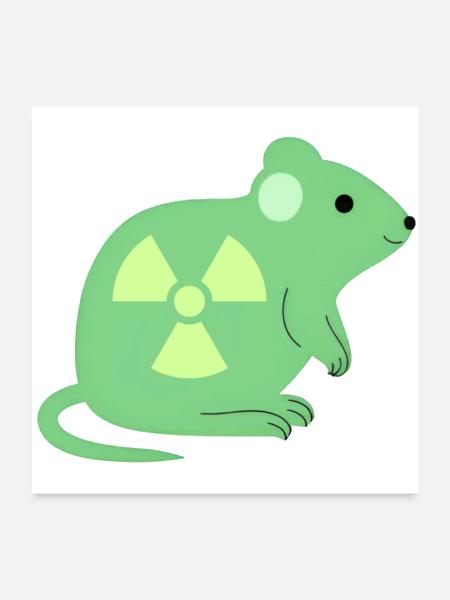 Radioactive rat - Poster 24x24 - white - Front