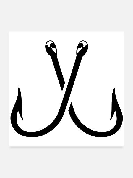 Fishing Hooks - Poster 24x24 - white - Front