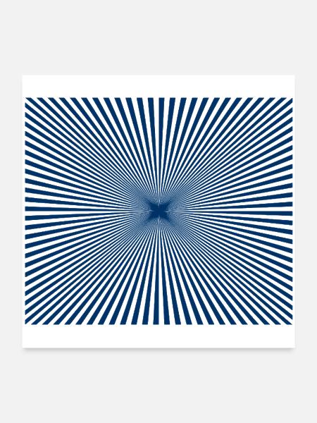 Blue Radial Burst Concentric Tunnel 😎 - Poster 24x24 - white - Front