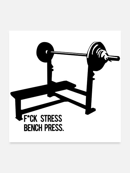 stress bench press - Poster 24x24 - white - Front