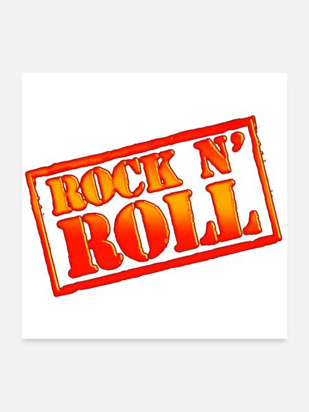 Neon Rock N' Roll Emblem - Poster 24x24 - white - Front