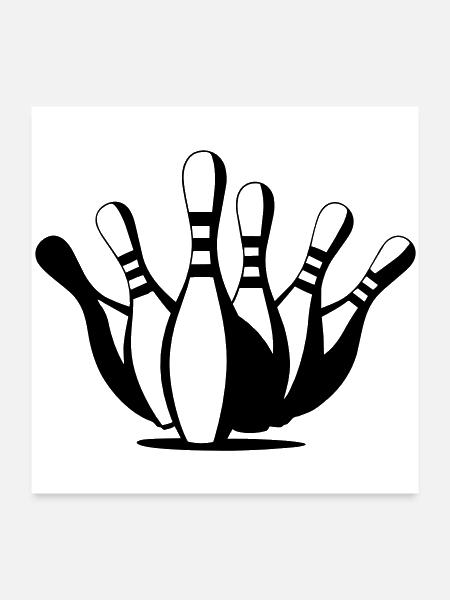 bowling pins - Poster 24x24 - white - Front