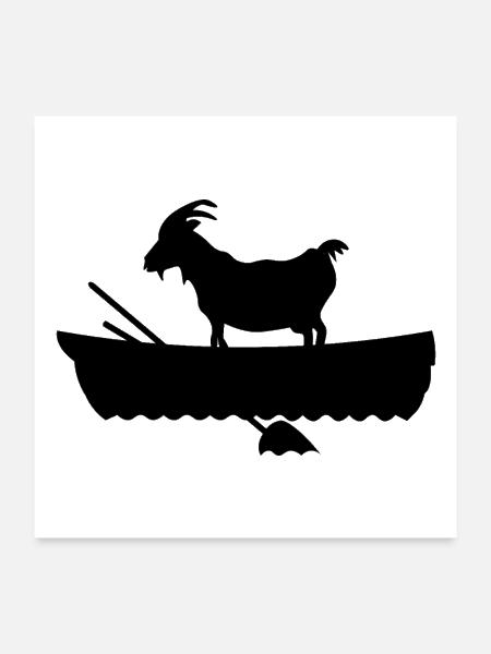 goat in a boat - Poster 24x24 - white - Front