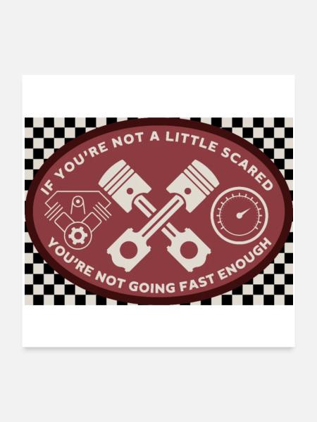 Crossed Pistons Racing Motto - Poster 24x24 - white - Front