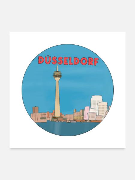 Düsseldorf North Rhine-Westphalia Germany - Poster 24x24 - white - Front