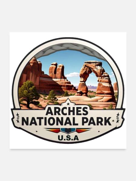 Arches National Park USA Logo - Poster 24x24 - white - Front