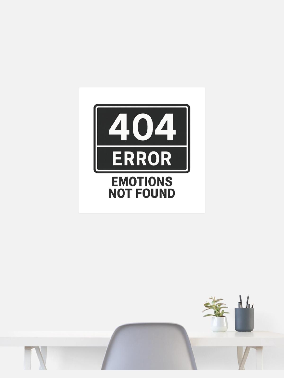 Error Emotions Graphic Tee - Poster 24x24 - white - Front
