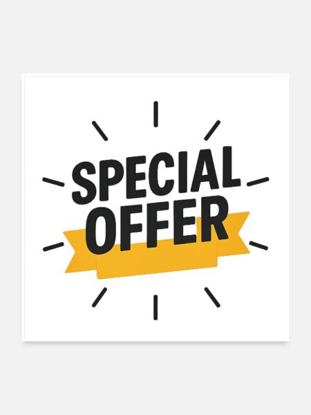Vivid Promotional Sale Badge - Poster 24x24 - white