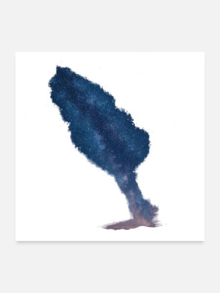 Galaxy Shaped Nebula Cosmic Design - Poster 24x24 - white