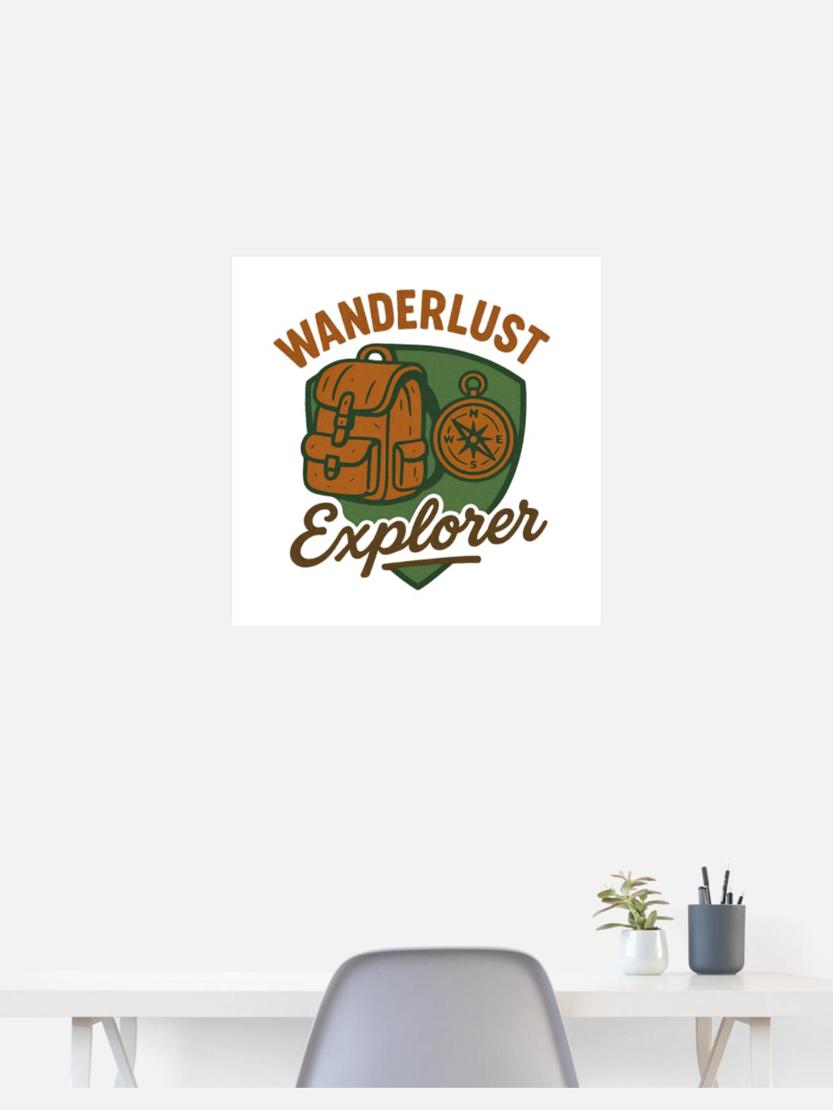 Wanderlust Explorer - Poster 24x24 - white - Front