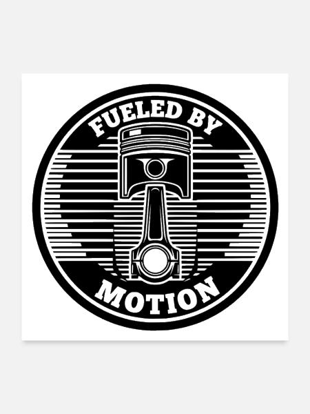 Motorcycle Mechanical Drive - Poster 24x24 - white - Front