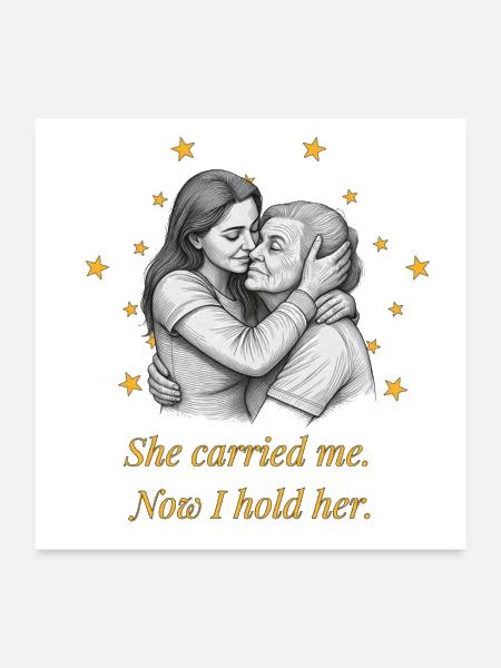 She Carried Me, Now I Hold Her - Poster 24x24 - white - Front