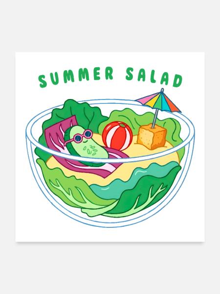 Summer Salad - Poster 24x24 - white