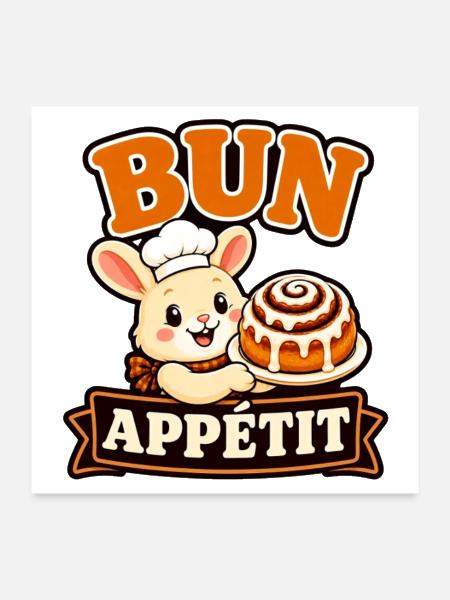 Bun Appetit Bunny Baker - Poster 24x24 - white - Front