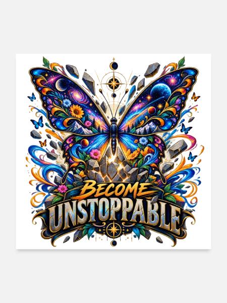 Unstoppable Butterfly Spirit - Poster 24x24 - white - Front