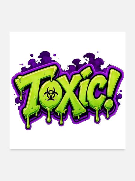 Toxic Graffiti Drip - Poster 24x24 - white - Front
