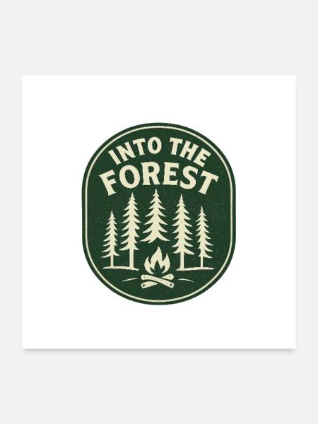 Into the Forest Campfire Patch - Poster 24x24 - white - Front