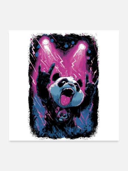 Rock Panda Concert  - Poster 24x24 - white - Front