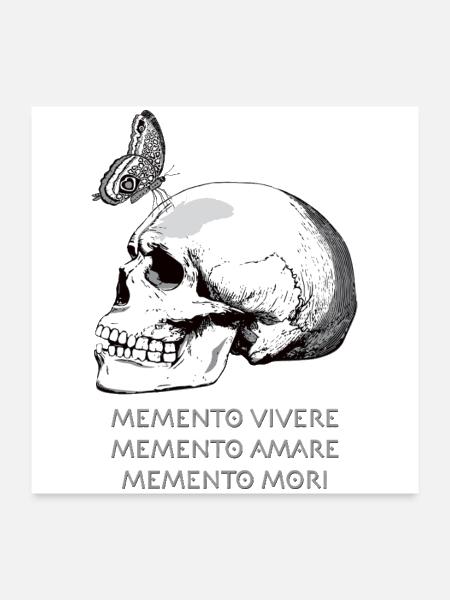 MEMENTO VIVERE • MEMENTO AMARE • MEMENTO MORI - Poster 24x24 - white