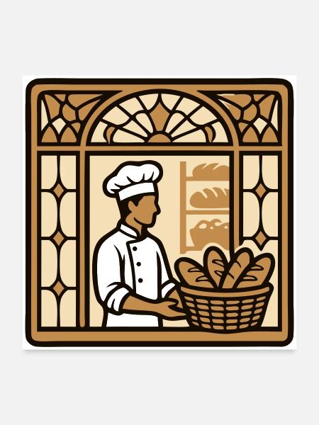 Bakery Window Baker Logo - Poster 24x24 - white - Front